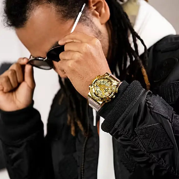 Casio G-Shock "Skeleton Gold" Metal Covered GM-110SG-9A Gold Dial 48.8mm Resin Strap Men's Watch