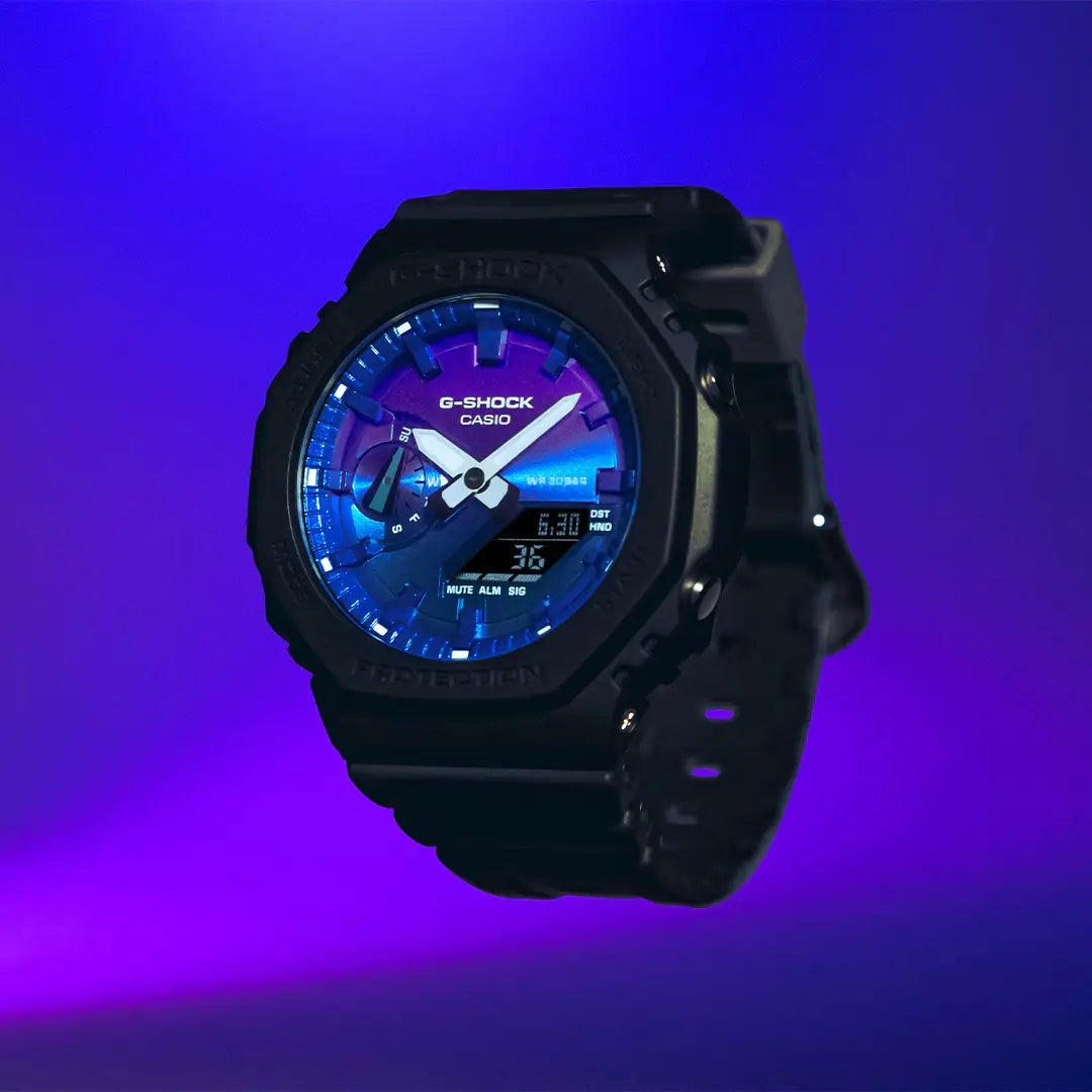 Casio G Shock GA-2100FL-1ADR Limited Edition Analog-Digital Blue Dial Resin Strap Men's Watch