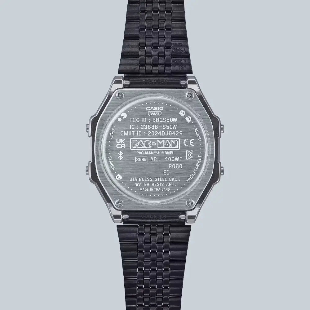 Casio Vintage Digital ABL-100WEPC-1BDR Bluetooth PAC-MAN Collaboration Black Dial Stainless Steel Unisex Watch