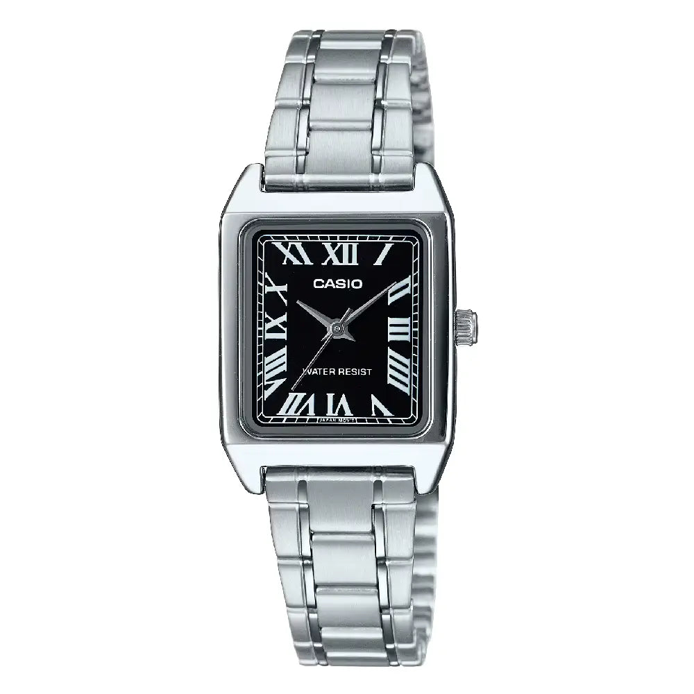 Casio Enticer Ladies Analog LTP-V007D-1BUDF Black Dial Stainless Steel Women's Watch