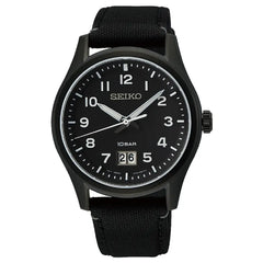Seiko Conceptual SUR571P1 Quartz Black Dial 39.5mm Nylon Strap Men's Watch