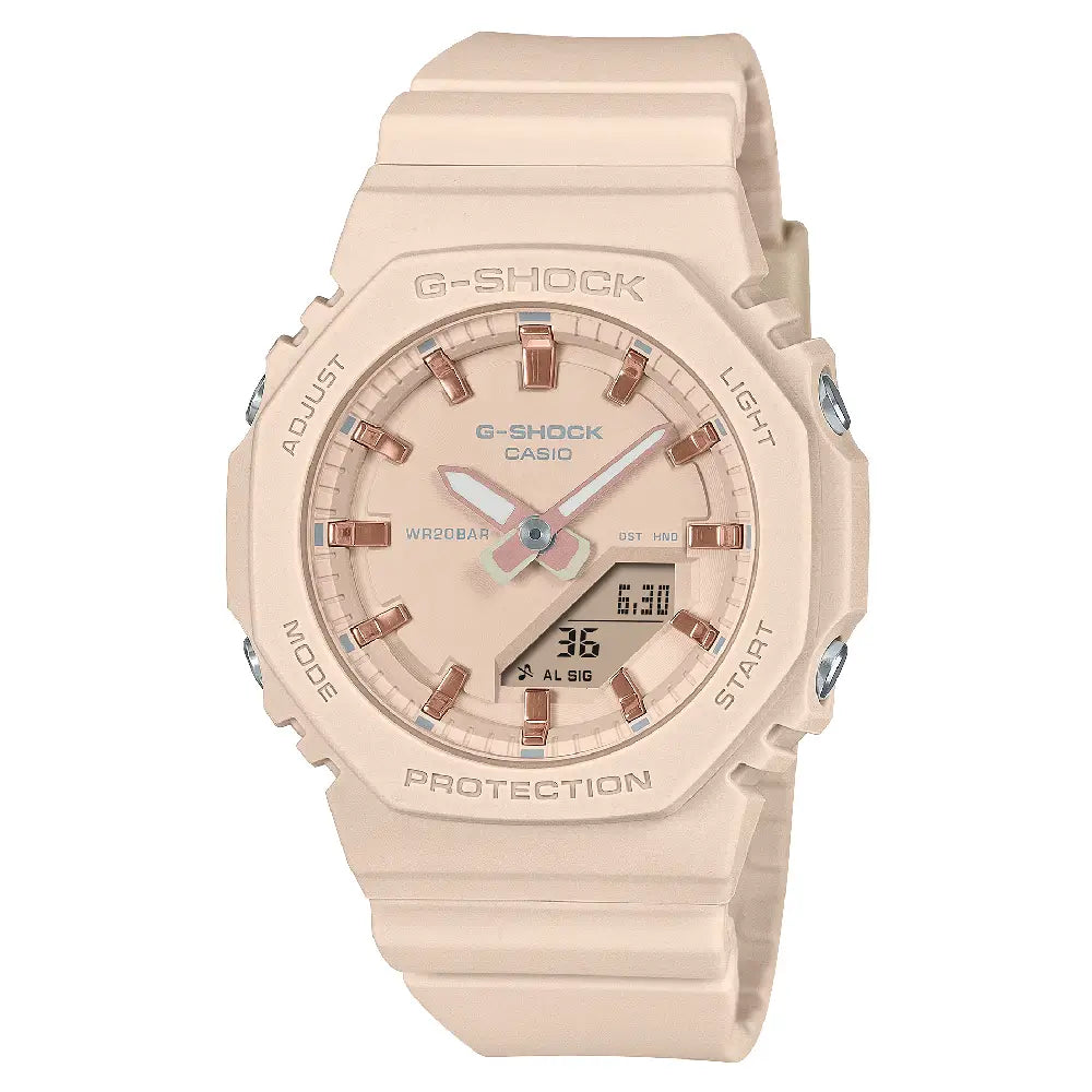 Casio G Shock Analog-Digital "Compact CasiOak" GMA-P2100M-4A Beige Pink Dial Resin Strap Women's Watch