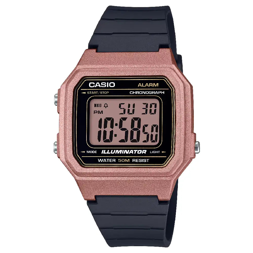 Casio Digital W-217HM-5AVDF Rose Gold Display Dial Resin Strap Men's Watch
