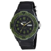 Casio MRW-200HB-1BVDF black dial nylon strap men's watch