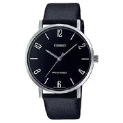 Casio Enticer Analog MTP-VT01L-1B2UDF Black Dial Leather Strap Men's Watch