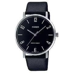 Casio Enticer Analog MTP-VT01L-1B2UDF Black Dial Leather Strap Men's Watch