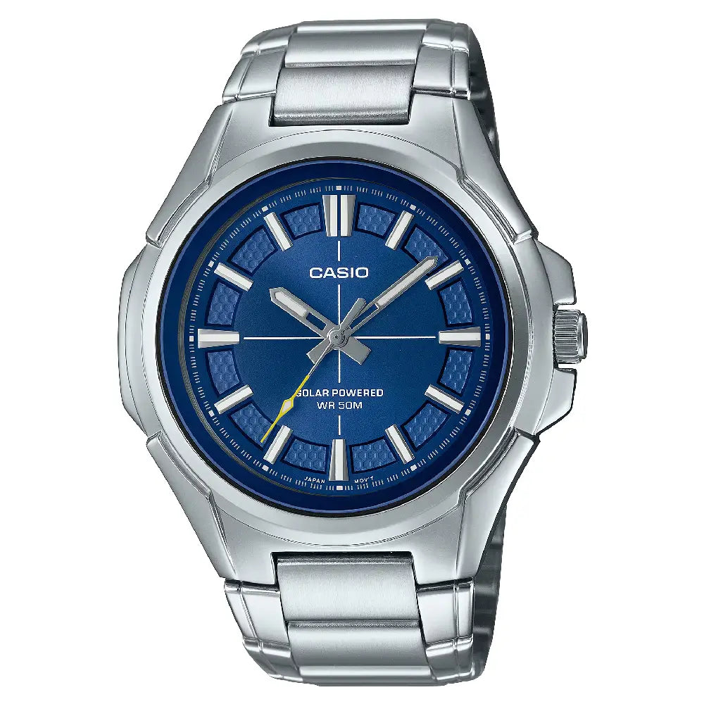 Casio Enticer MTP-RS100D-2AVDF Solar Powered Analog Blue Dial Stainless Steel Men's Watch