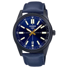 Casio Enticer MTP-VD02BL-2EUDF Date Analog Blue Dial Leather Strap Men's Watch
