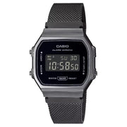 Casio Vintage Digital A168WEMB-1BDF Black Dial Stainless Steel Unisex Watch
