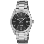 Casio Enticer Quartz Fluted 35mm UTP-1302PD-1AVDF Black Dial Stainless Steel Unisex Watch