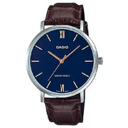 Casio Enticer Analog MTP-VT01L-2BUDF Blue Dial Leather Strap Men's Watch