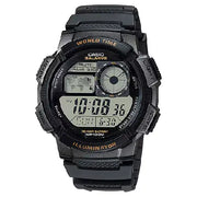 Casio World Time Digital AE-1000W-1AVDF Black Dial Resin strap Men's Watch