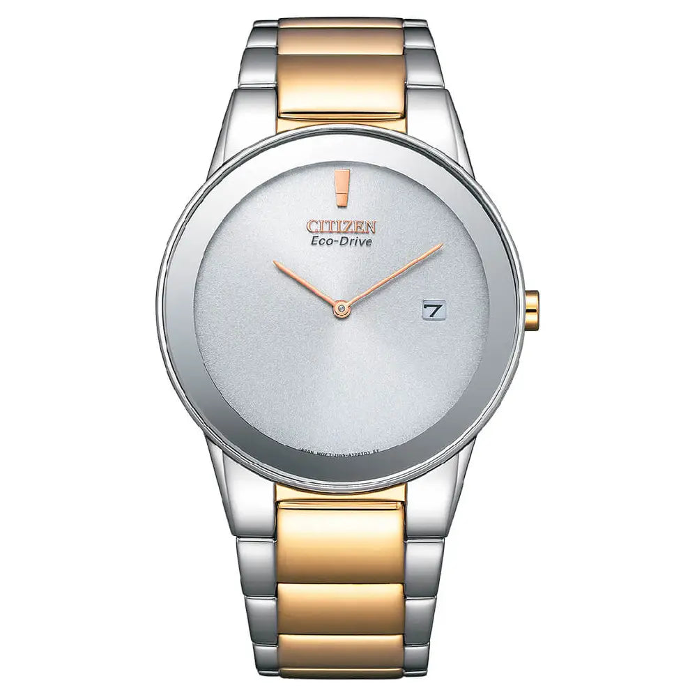 Citizen Eco-Drive Axiom AU1064-85A Silver Dial 40mm Two-Tone Stainless Steel Men's Watch