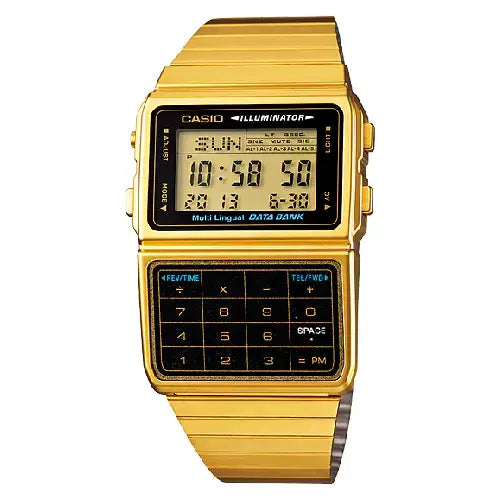 Casio Data Bank Digital DBC-611G-1DF Black Dial Stainless Steel Unisex Watch