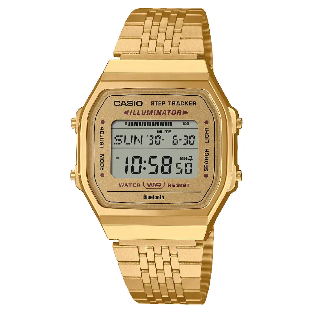 Casio Vintage Digital ABL-100WEG-9ADF Bluetooth Gold Dial Stainless Steel Unisex Watch