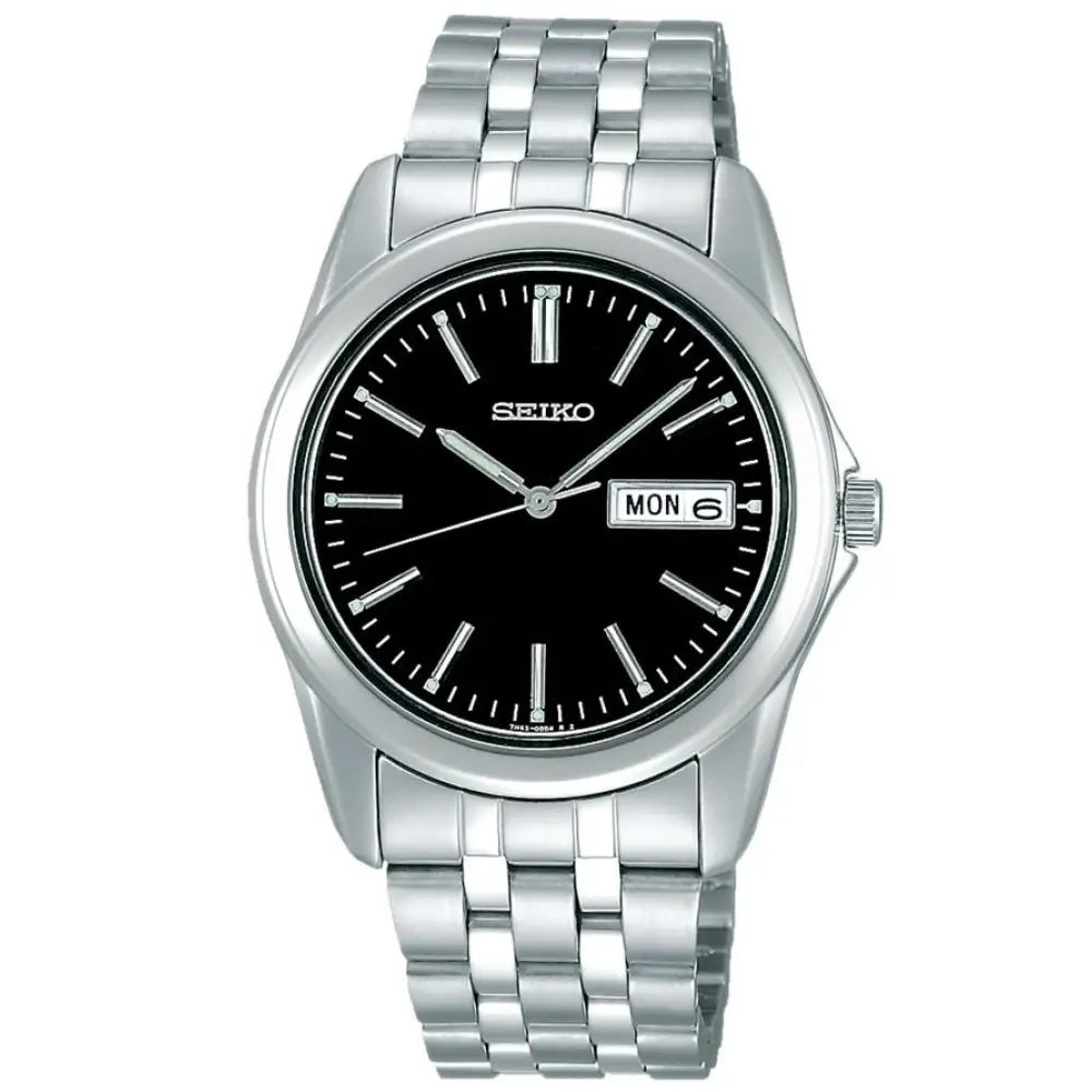 Seiko Spirit SCXC013 black dial stainless steel men's watch