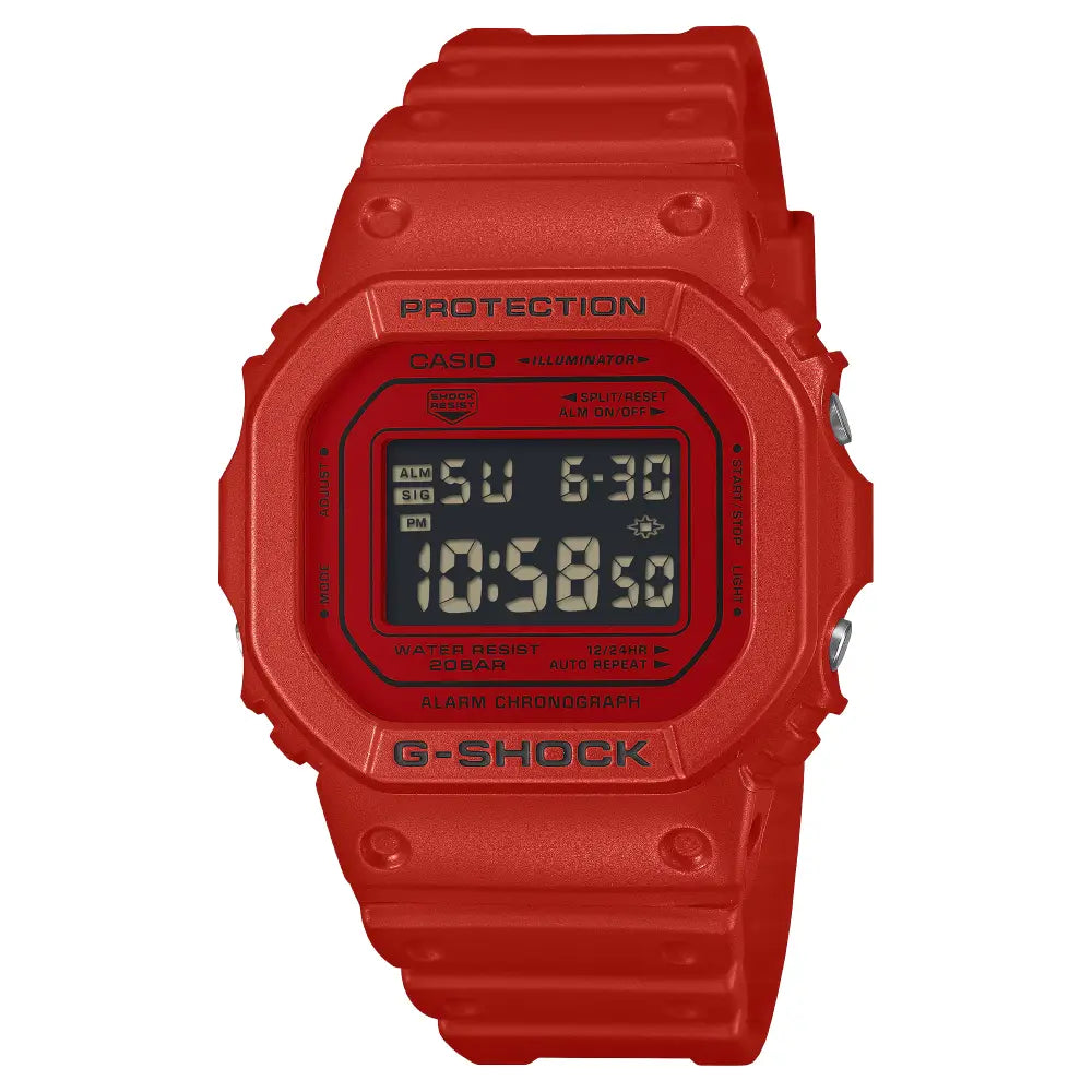 Casio G-Shock Iconic Red DW-5600RRB-4DR Red Vapor Dial 42.8mm Resin Strap Men's Watch