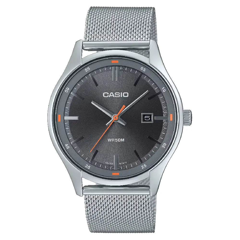 Casio Enticer MTP-E710M-8AVDF Date Analog Gray Dial Stainless Steel Men's Watch