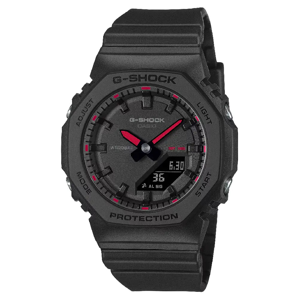Casio G Shock GMA-P2100SA-1A1 Analog-Digital "Compact CasiOak" Black Dial Resin Strap Women's Watch