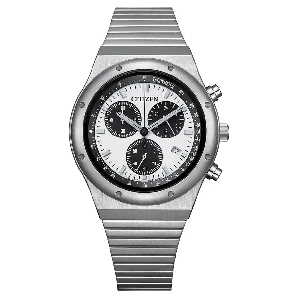 Citizen Eco-Drive AT2541-54A Chronograph White Dial Stainless Steel Men's Watch