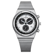 Citizen Eco-Drive AT2541-54A Chronograph White Dial 38mm Stainless Steel Men's Watch