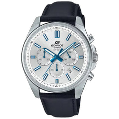 Casio Edifice EFV-650L-7AV Silver Dial 43.5mm Leather Men's Watch