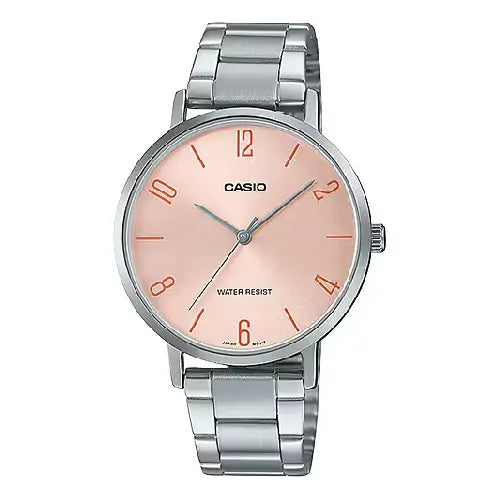 Casio Enticer Ladies Analog LTP-VT01D-4B2UDF Pink Dial Stainless Steel Women's Watch