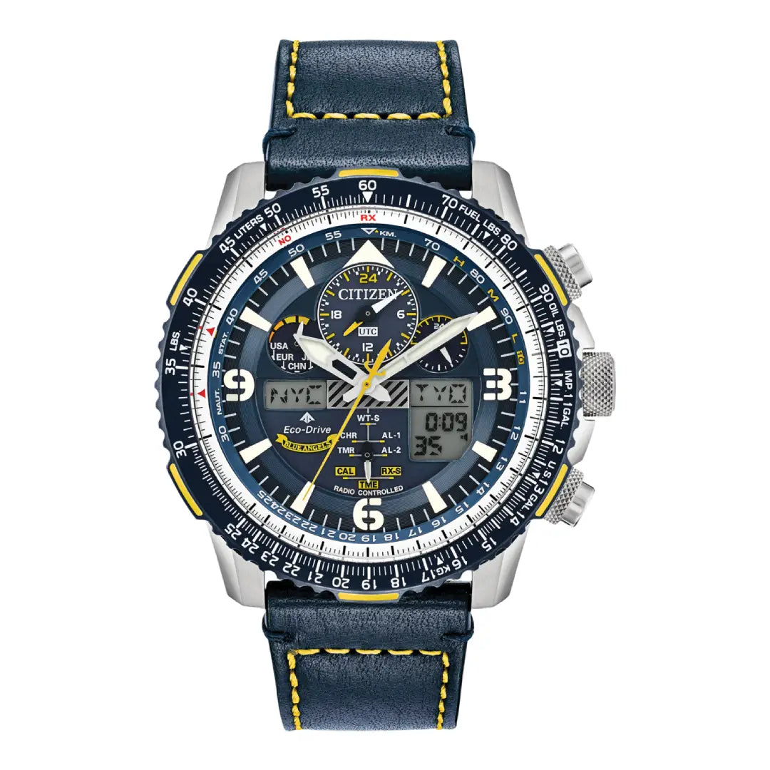 Citizen Promaster Pilot's Watch JY8078-01L Blue Dial Leather Strap Men's Watch