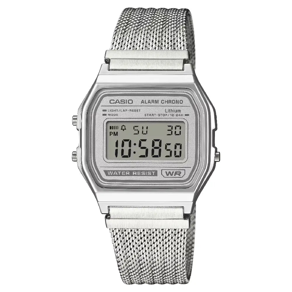 Casio Vintage "Silver Mirror" A158WEM-7DF Silver Dial 33.2mm Stainless Steel Men's Watch