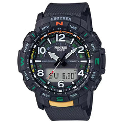 Casio Pro Trek Quad Sensor Analog Digital PRT-B50-1E Black Dial 50.8mm Resin Strap Men's Watch