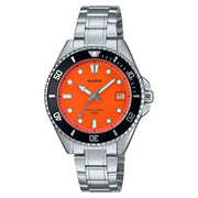 Casio Diver's MDV-10D-4A1VDF Analog Orange Dial Stainless Steel Watch