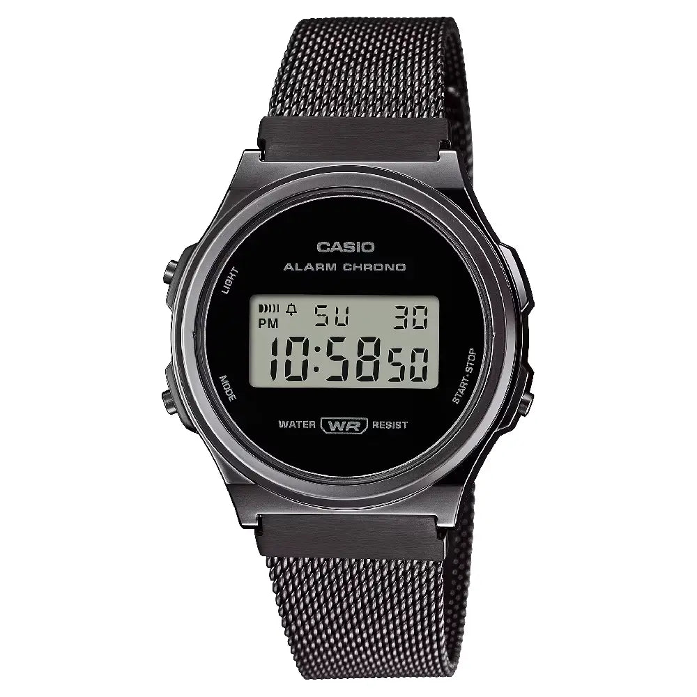 Casio Vintage Digital A171WEMB-1ADF Black Dial Stainless Steel Unisex Watch