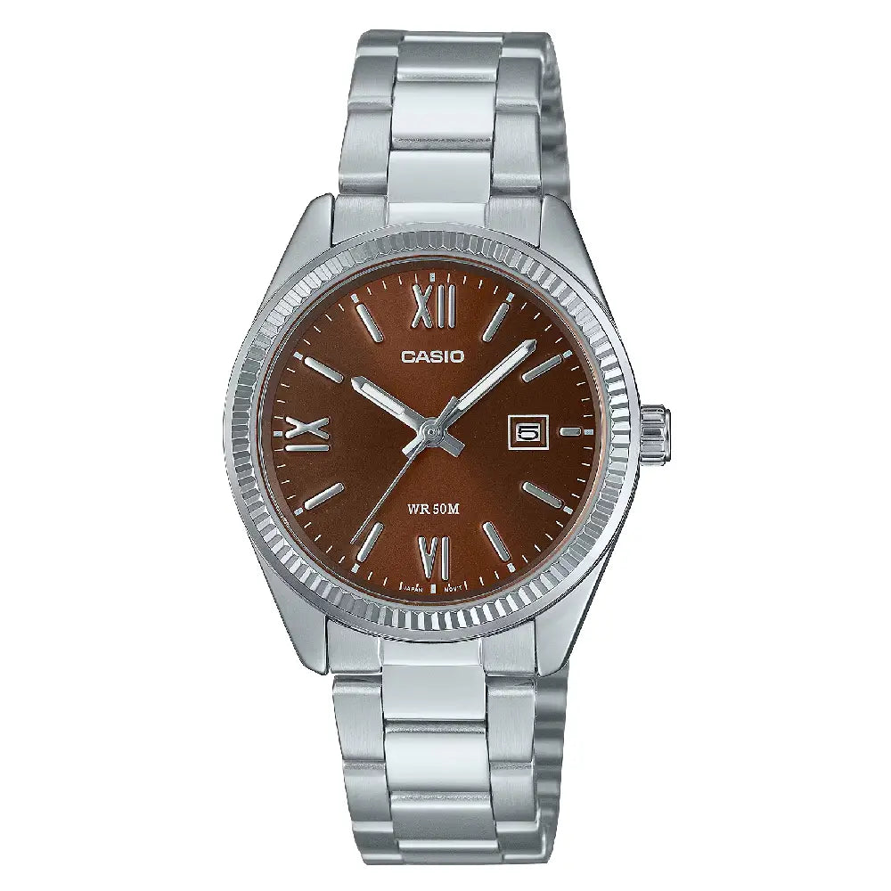 Casio Classic Analog LTP-1302DD-5AVDF Brown Dial Stainless Steel Women's Watch