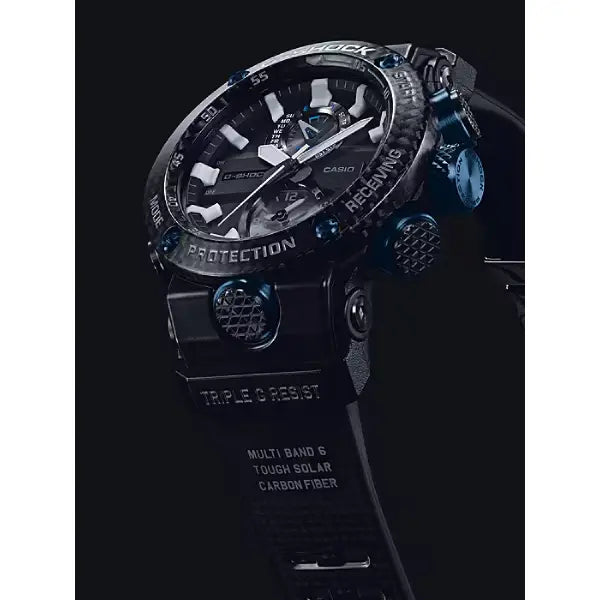 Casio G-Shock Gravitymaster "Carbon Monocoque" GWR-B1000-1A1 Black & Blue Dial 46.4mm Carbon Fiber Men's Watch