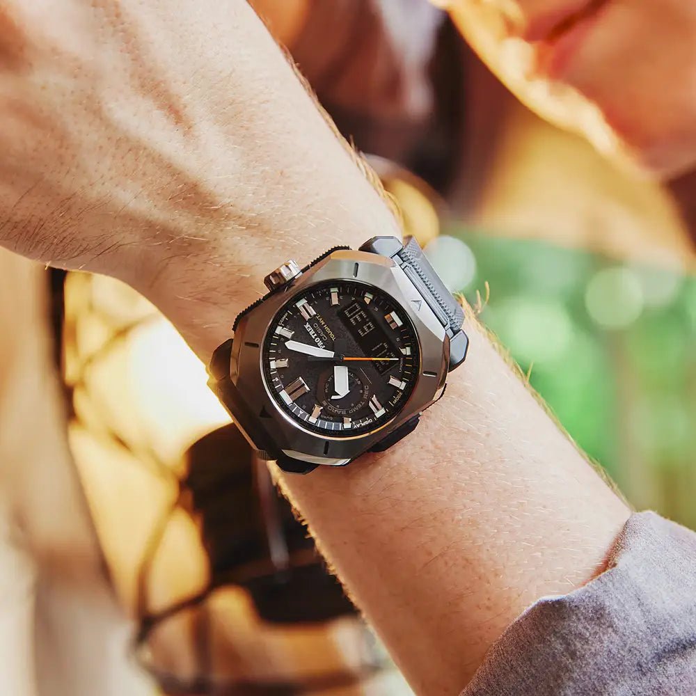 Casio Pro Trek PRW-6900Y-1PR "Bushcraft" Solar Triple Sensor Grey Dial Resin Strap Men's Watch