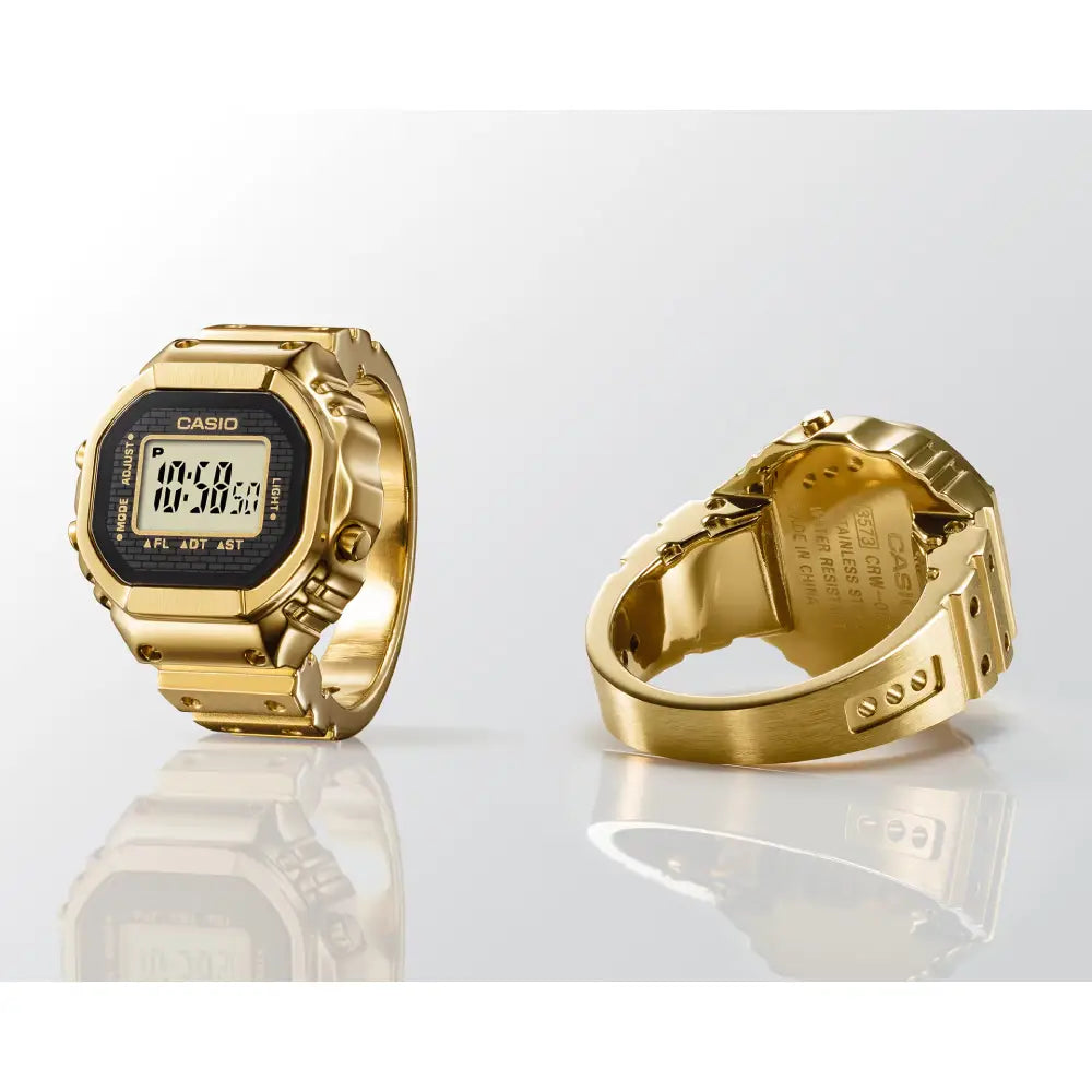 Casio Digital Ring Watch Limited Edition CRW-001G-9J Digital Dial Gold Stainless Steel Men's Watch