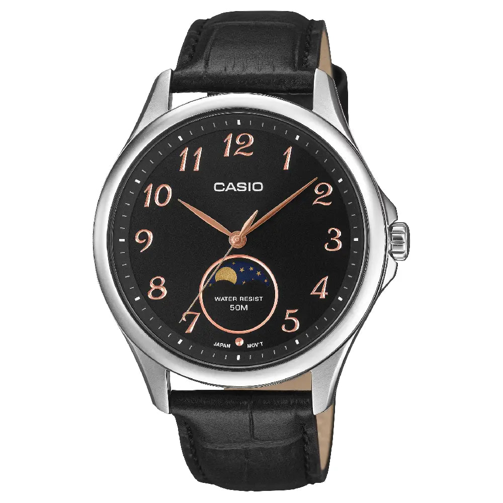 Casio Classic MTP-M110L-1A Analog (New Model) Moon Phase Brown Dial Leather Strap Men's Watch
