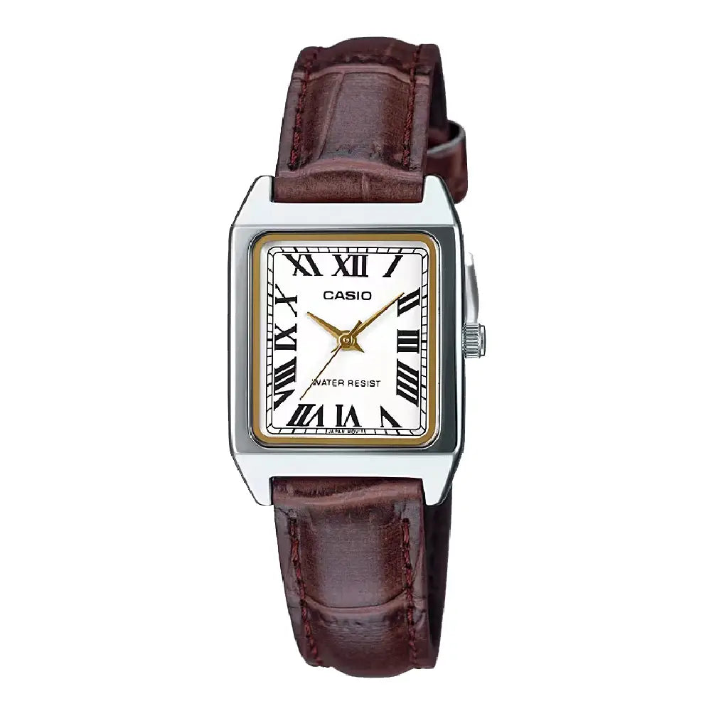 Casio Enticer Ladies Analog LTP-V007L-7B2UDF Silver Dial Leather Strap Women's Watch