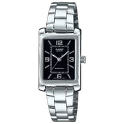 Casio Enticer Tonneau 21mm LTP-1234DD-1ADF Black Dial Stainless Steel Women's Watch
