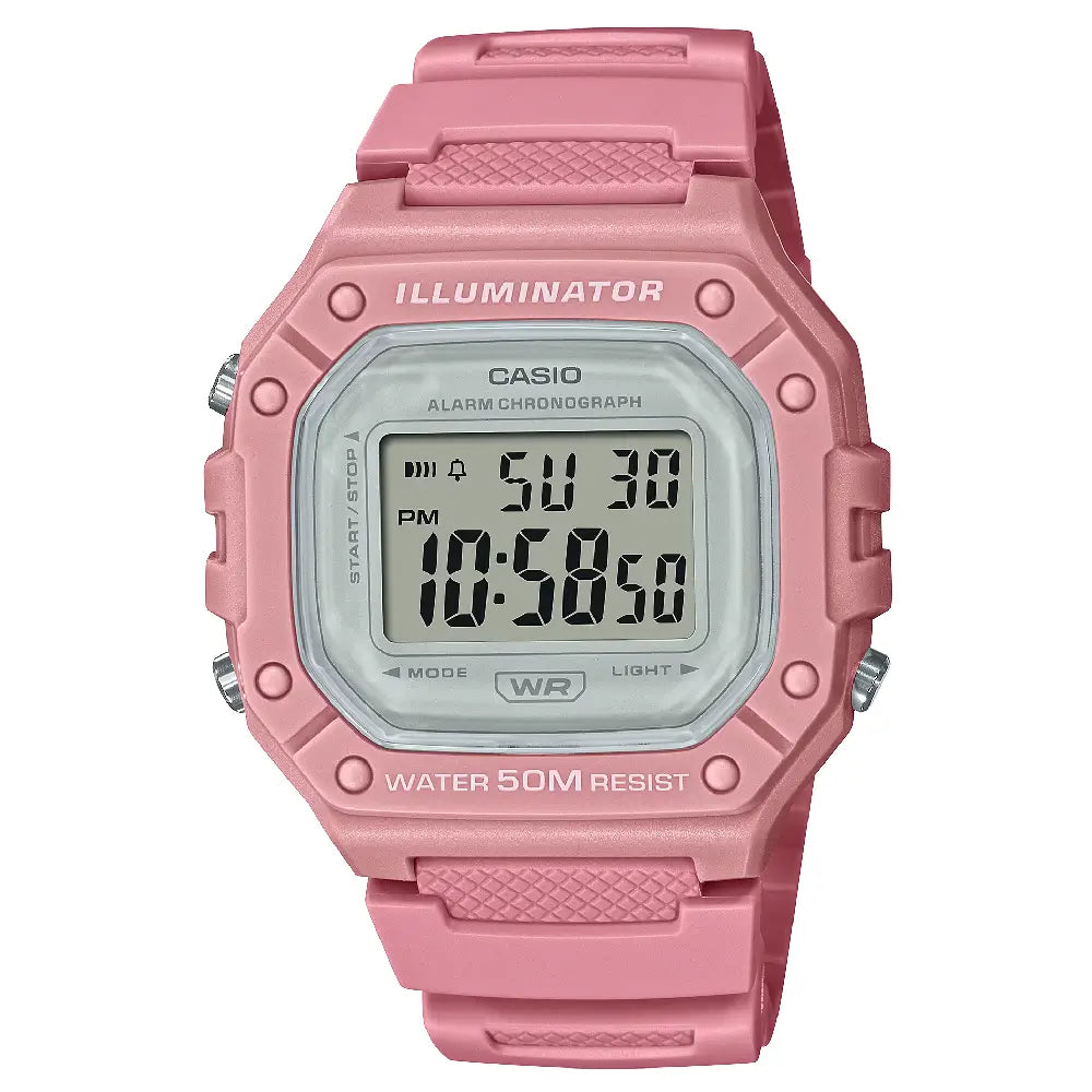 Casio Youth Series W-218HC-4AVDF Digital Silver Display Resin Strap Women's Watch
