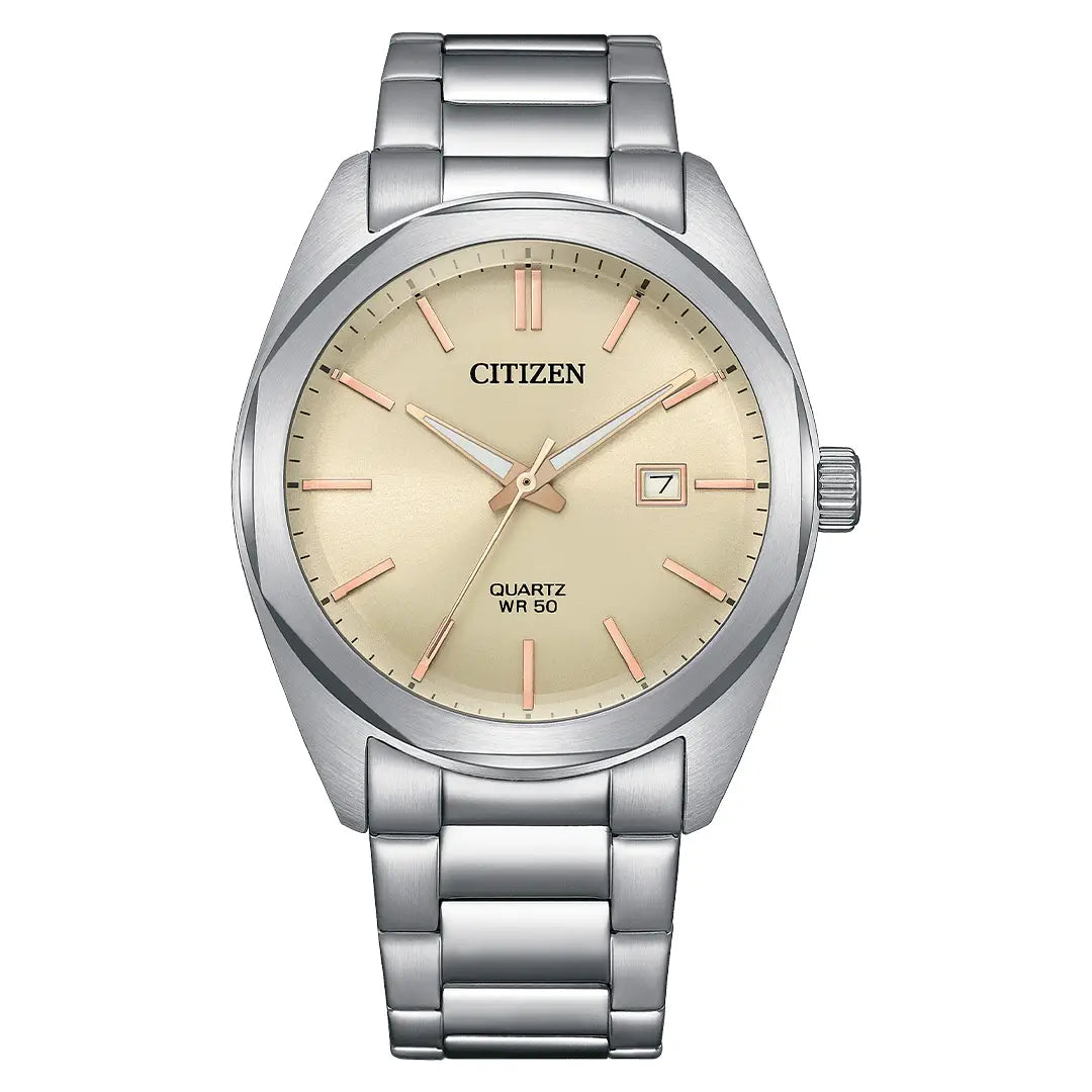 Citizen Quartz BI5110-54B Analog White/Ivory Dial Stainless Steel Men's Watch