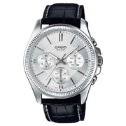 Casio Collection Analog MTP-1375L-7AVDF Silver Dial Leather Strap Men's Watch