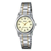 Casio Enticer Ladies Analog LTP-V001SG-9BUDF Gold Dial Stainless Steel Women's Watch