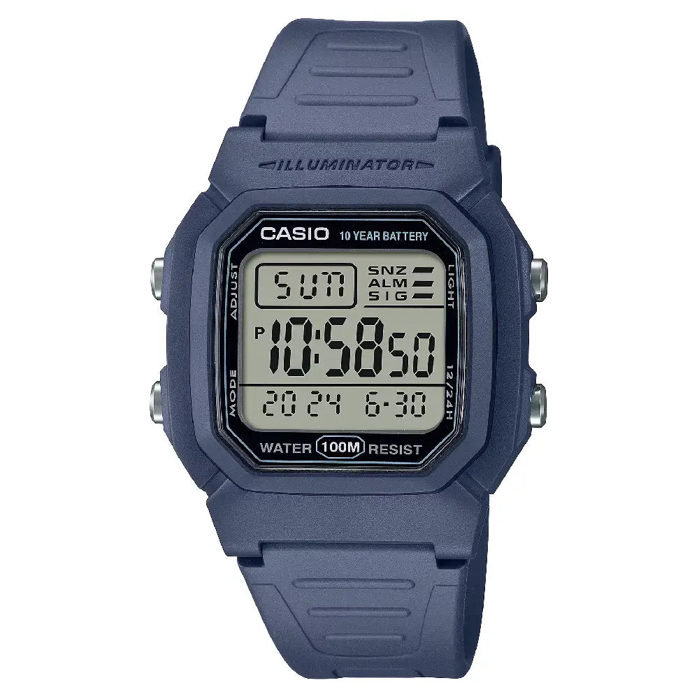 Casio Digital W-800H-2AVDF Black Display Dial Resin Strap Men's Watch