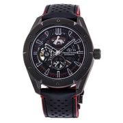Orient Star RE-AV0A03 Contemporary Automatic Open Heart Power Reserve Black Dial Leather Strap Men's Watch