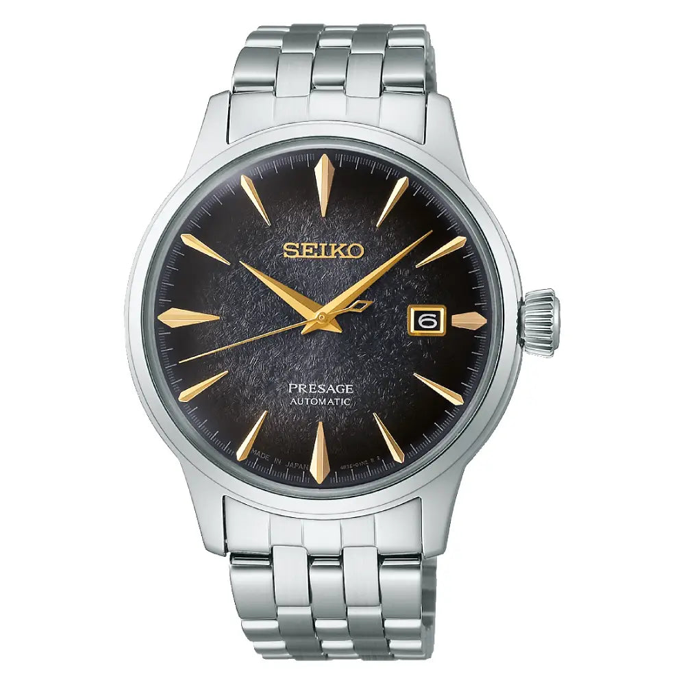 Seiko Presage SRPK93J1 Limited Edition "Night-Time Tokyo" Automatic Cocktail Time Black Dial 40.5mm Stainless Steel Men's Watch