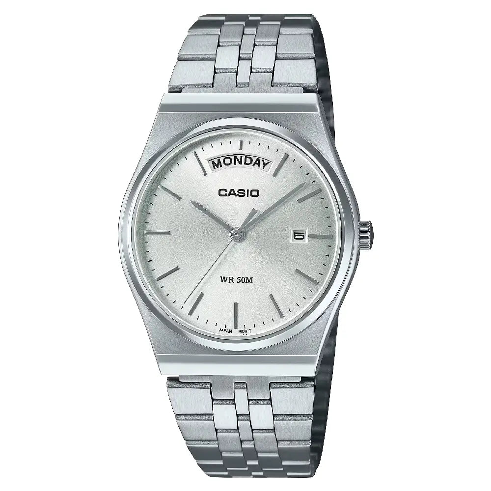 Casio Classic Analog Retro Design MTP-B146D-7AVDF Silver Dial 35mm Stainless Steel Men's Watch
