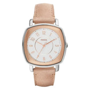 Fossil Idealist ES4196 Three-Hand White Dial Leather Strap Women's Watch