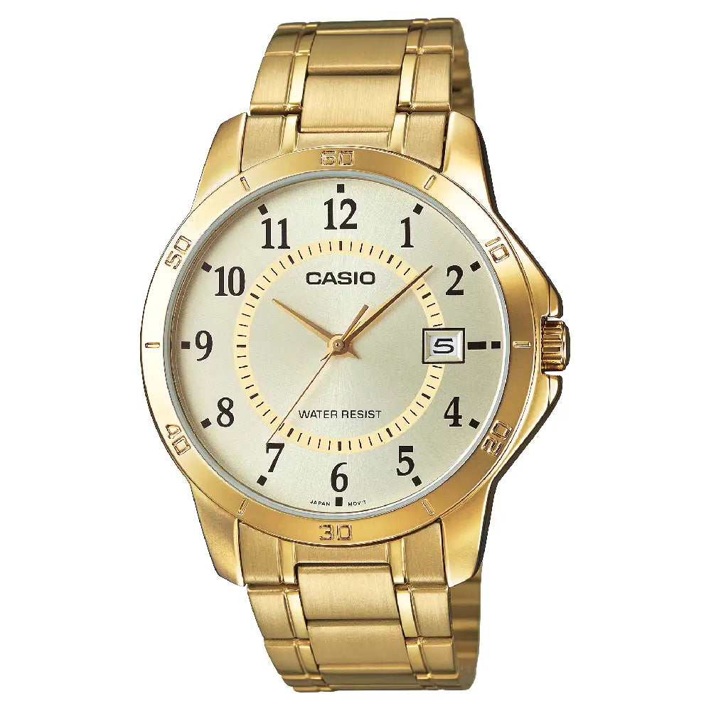 Casio Standard Analog MTP-V004G-9B Gold Dial Stainless Steel Men's Watch