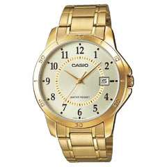 Casio Standard Analog MTP-V004G-9B Gold Dial Stainless Steel Men's Watch